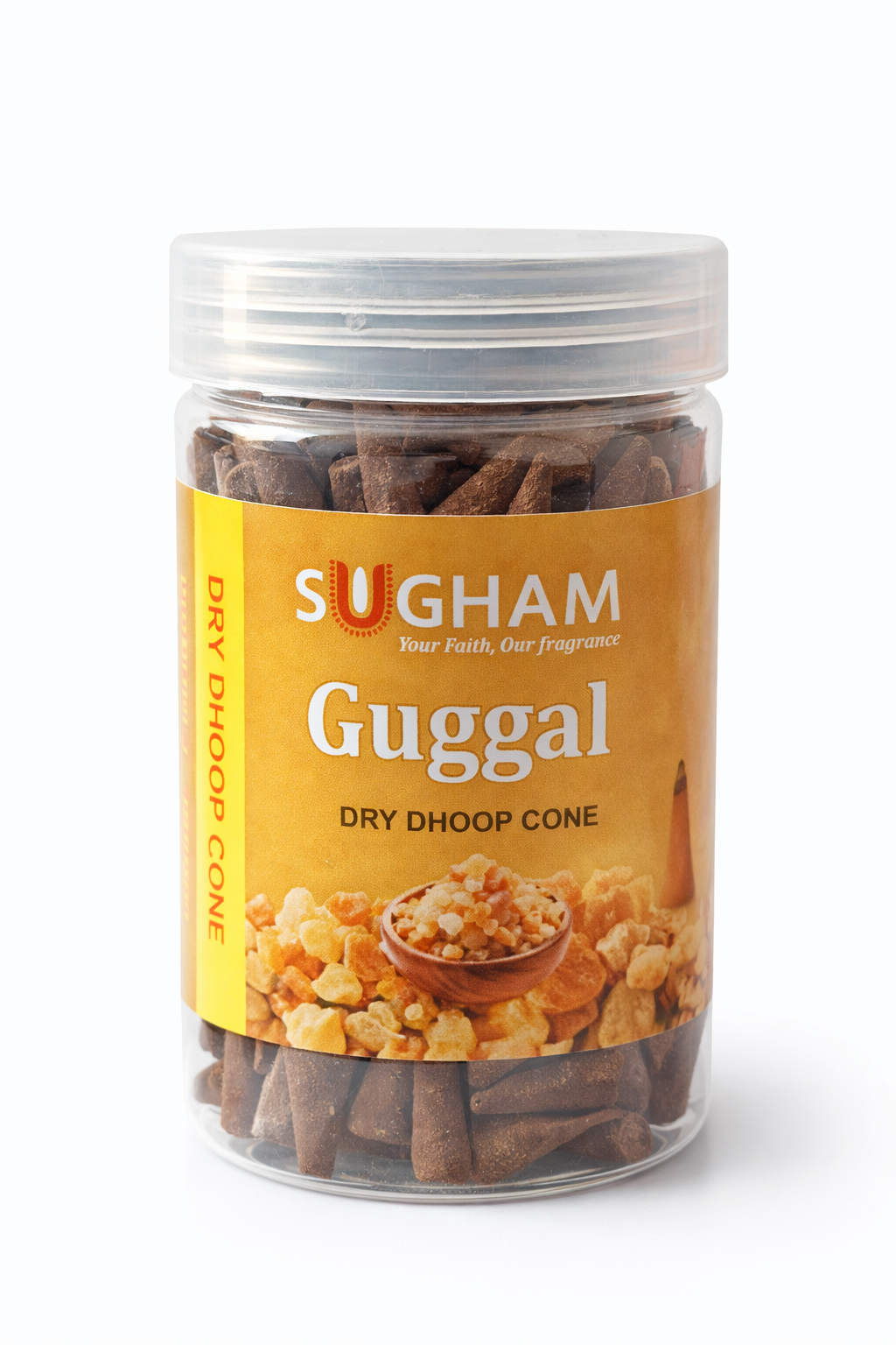 Premium dry dhoop cone 200gm jar for pooja and home fragrance