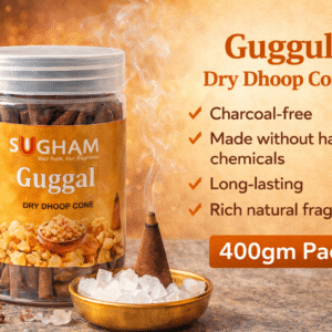Premium dry dhoop cone 400gm jar for pooja and home fragrance
