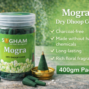 Premium dry dhoop cone 400gm jar for pooja and home fragrance
