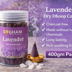 Premium dry dhoop cone 400gm jar for pooja and home fragrance