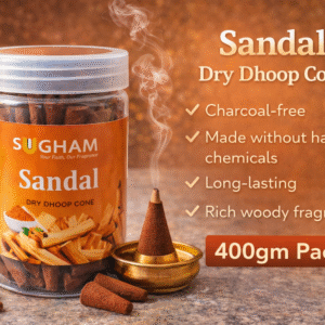 Premium dry dhoop cone 400gm jar for pooja and home fragrance